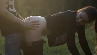 Amber Nevada's Sultry Seduction in the Park