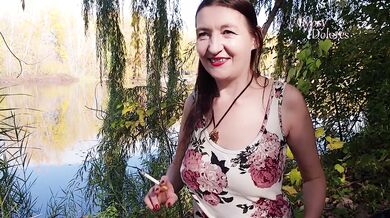 INHALE 50 smoking fetish and risky public nudity by Gypsy Dolores, Angrignon Park, Montreal