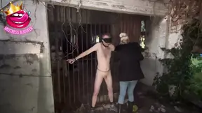 Bound Slave Locked Back in Chastity Then Left Alone Naked & Blindfolded in Abandoned Barn