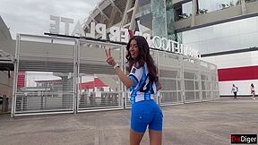 Katty West - Horny Football Player Catches A Fan Near The Stadium To Have Sex