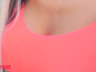 Sexy playgirl Lara Frost on a walk