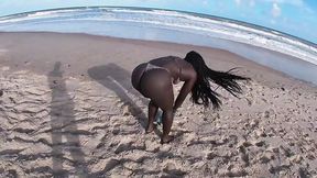 Black Couple Going Out for a Sexual Adventure on the Nude Beach