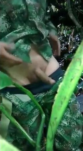 Soldier Beats Off Outdoors - Amateur Latin Military Handjob 2