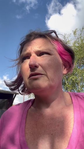 Pissing Outdoors Followed by Chatting with My Tits Out