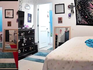 Oblivious woman undressing and greater amount