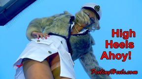 High Heels Ahoy! - Episode 1 - starring: Roxxy Heely 1st time on camera! - Part 2 - HD - Sea Captain in High Heels Nylons Fur Walking Slippery on Snow and Ice Giantess Upskirt - 720p - MP4