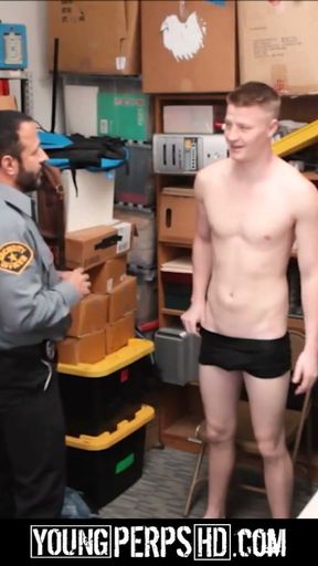 Straight Blonde Jock Thief Sex With Gay Bear Officer   Clip 1