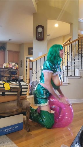 Sissy Diana in Green Pvc Humping Pt 2