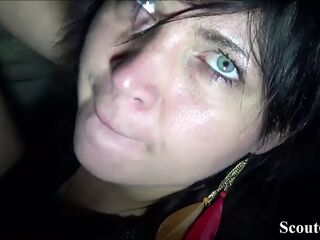 Filming German Teen Bang by two Strangers with Smartphone web camera