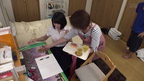 QG2306-A student who is in estrus and erected by a big breasted tutor`s nipple slip