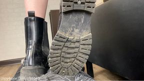 Slave's licking My muddy boots, being trampled and serving Me as an ashtray