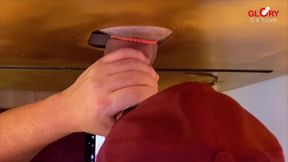 Thick Stepdaddy Cock Gets Tongue &amp; Lip Worship - First Load Too Early Down the Throat, Second in Cum Glass