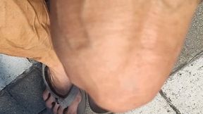 Walking in flip flops faster than the bus