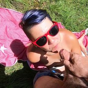 Another surprise blowjob in the forest