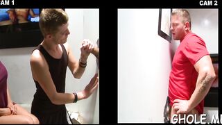 Hairy tattooed men satisfy their wild desires in a gloryhole frenzy