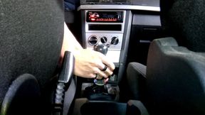 If You Love Your Car.... Sissy Rides on Gear Knob Until Cumshot