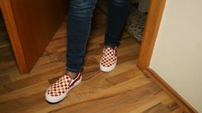 Nylons & Tight Jeans – Dangling in Classic Sandals