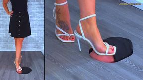 D50 Split Cam - Trampling My Human Doormat In My White Strappy Stilettos