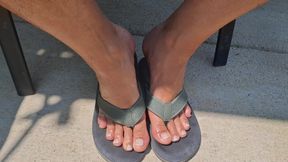 A pair of big soft soles for you to rub you face and cock all over