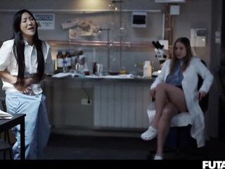 Tranny Scientist Gets Lab Infection and Grows Shemale hentai Jock - Oriental Trans Bangs All Natural Russian Cutie Creampie