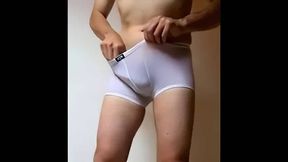 Big Cock Bulge in See-Through Lycra Underwear