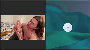Having fun with a friend on a video call. Licking my feet, playing with my ass and cumming on my legs.