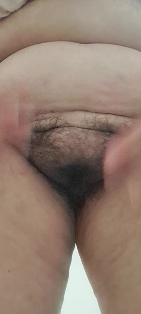 hairy fat pussy of mature milf