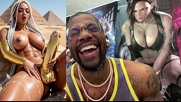 Beautiful Egyptian Transgender With A Hard Gold Girl Cock Cumming Near The Pyramids, AI Generated