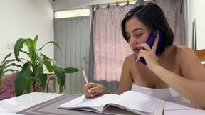 My Latin Stepsister's Hairy Pussy Makes Me Very Horny Until I End up with My Huge and Hard Cock Inside Her Tight Pussy