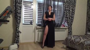 The sexiest my outfit N3 Modeling long classik balck dress for you