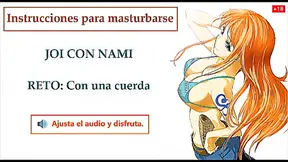 JOI Spanish hentai'Nami One Piece'Instructions to masturbate