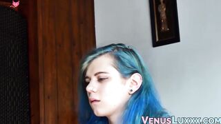 Chubby and cute shemale anal drilled by horny Venus Lux