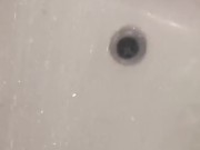 stroking my fat cock in the shower