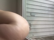 Fucking my window while traffic goes by