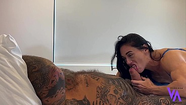 CHEATING FIT HOT WIFE CREAMPIED BY THICK COCKED TATTOOED MUSCLE DADDY - VANESSA ARIZONA AND MASCULINE JASON