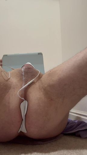 Estim Naked Shaved Cum