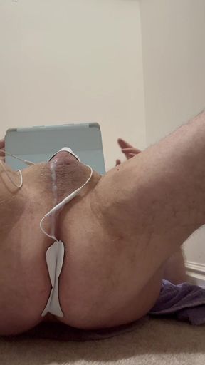 Estim Naked Shaved Cum