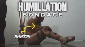 She humiliates her lover and ties him up with tape (T)
