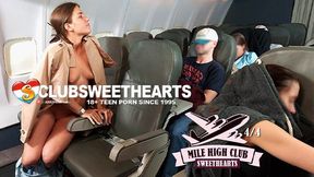 Mile High Club Sweetheart Sara Sizzles with Fiery Frenzy on Board Aerial Arousal