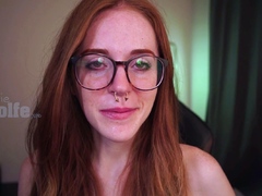 Petite amateur redheaded teen pisses and sucks cock