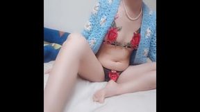 petite hana start her new day work with rose flower outfit