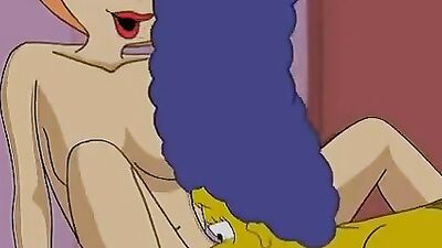 Watch Marge Simpson and Lois Griffin in a wild hentai cartoon with hot mature babes