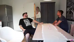 German hubby watches as his sexy wife gets fucked by a fat cock mate