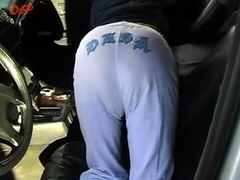 Amateur jock ass rammed outdoors