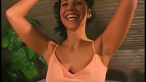 Her big tits shake and jiggle as she struggles to keep her balanced as she's planted atop...
