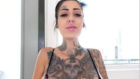 Tall Babe with big tits and long legs gives deepthroat and POV blowjob