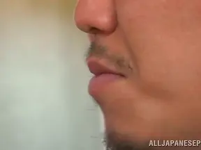 Konoha pretty young Asian girl showers with older man