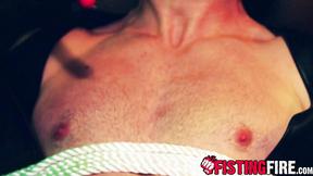 ”Tattooed top Drew Valentino admires the accommodating hole with licking cum”