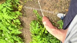 Outdoor pissing with foreskin hard  DICK
