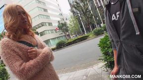 Blonde asian chick begging for cock